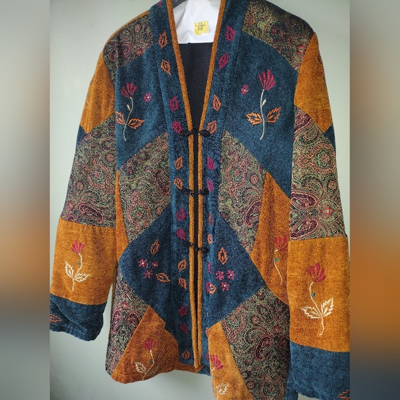 Beautiful Easy Chic Fall Pattern Patchwork Coat - Picture 2 of 8
